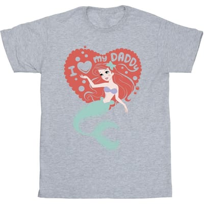 Disney Meisjes De Kleine Zeemeermin Love Daddy T-shirt katoen (Sportgrijs)