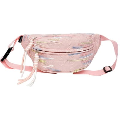Sac de poitrine plissé léger mignon Sac de taille étudiant frais Ins japonais Sac bandoulière niche fille de la forêt one size fits all rose