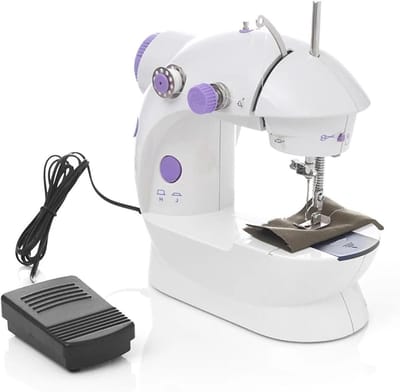 Naaimachine Mini - Draagbaar Huishoudelijk - Gemakkelijk Naaien - Dubbele Draad Controle - 17 cm Hoog - One Color