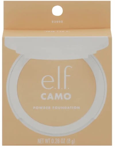 e.l.f. Camo Powder Foundation Fair 150C 8g – Buildable to Full Coverage – Inclusief Spons & Spiegel