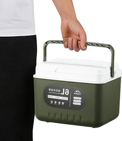Geïsoleerde Koelbox - Vriesbox Draagbaar - Outdoor Activiteiten - Drievoudige Isolatie - 5.4 QT Capaciteit - Legergroen
