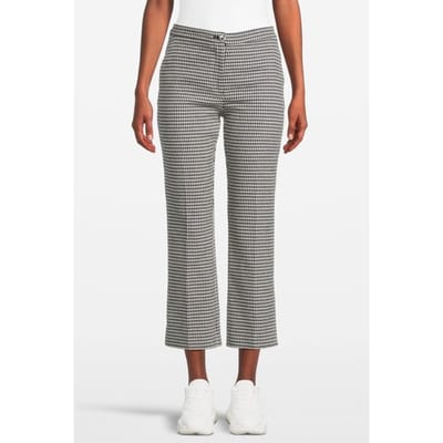 PINKO Gaio 4 Pantalone Vichy Stretch Navy/ecru Size: 40 | Straight Pants Outlet | Dames | Zwart