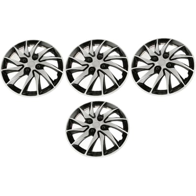 4 Stuks Wielen Velgdeksel Zilver Zwart Hoge Bescherming Stijlvol Stevig 14 Inch Naafkap Wieldeksels voor black