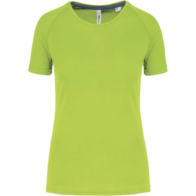 PROACT® Gerecycled damessport-T-shirt met ronde hals PA4013 - Lime - XS