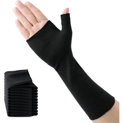 Velpeau Elastische Pols Liner Kousje Voor Huidbescherming Vermindert Wrijving Ademende Handsokken Voor Spalk 10 Stuks S zwart
