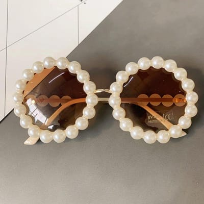 Dernières Lunettes de Soleil Perlées de Luxe Lunettes Dames Tendance Durable Métal Métal Monture de Lunettes Monture Lunettes de Soleil Rondes Style Designer Style Imitation only 1 sunglasses