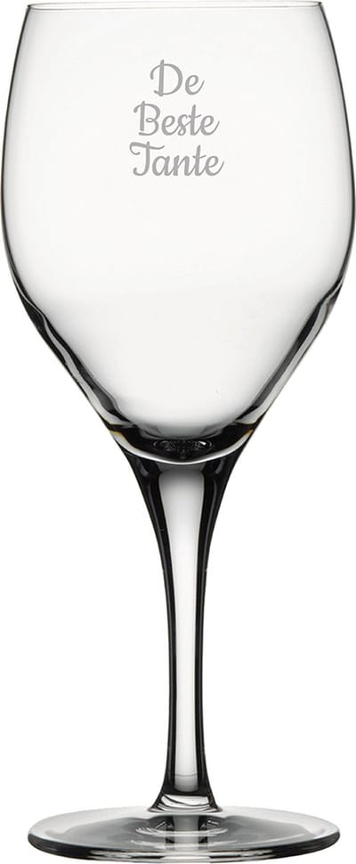 Gegraveerde Rode wijnglas 42,5cl De Beste Tante