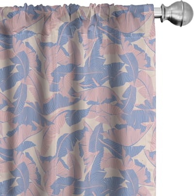 ABAKUHAUS Tropische Gordijnen – 2x75x175 cm – Microvezel – Palmenprint Crème