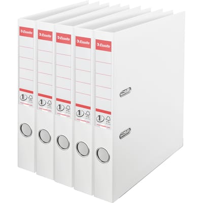 Esselte Nr.1 Vivida Ordner - Rugbreedte van 50mm - Voordeelverpakking (5 stuks) - Wit
