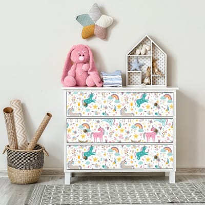 Betoverende eenhoorns kindermeubelsticker 40 x 60 cm