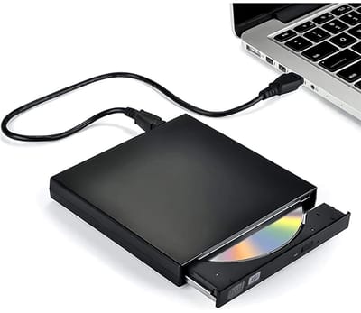 GELLDG DVD/CD - Optische drive - Plug & Play - Met USB 2.0 en USB-C adapter - Externe DVD Speler en Brander voor Laptop & Macbook - zwart