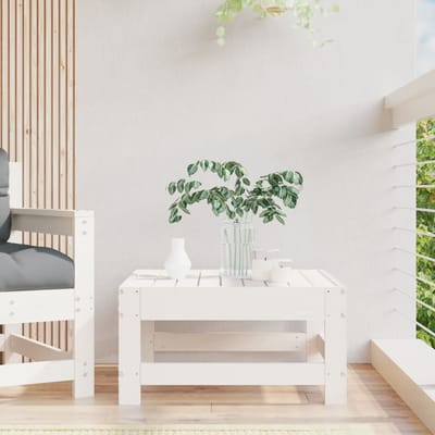 vidaXL - Tuinvoetenbank - massief - grenenhout - wit