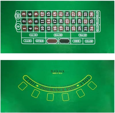Blackjack en Roulette Speelmat Vilt voor Thuisgebruik