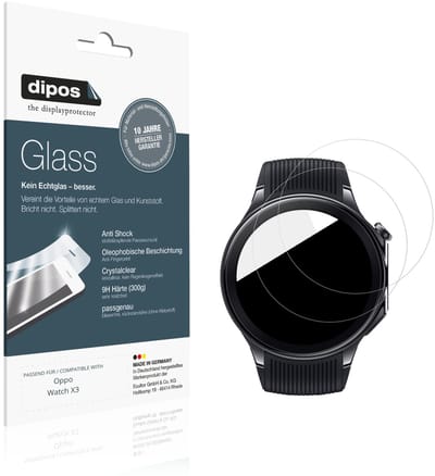 dipos – 2x Pantserfolie geschikt voor Oppo Watch X3 | 9H Screenprotector