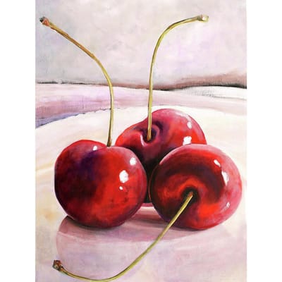 Diamantschilderij Geborduurd Kers Fruit Kers Foto's van Steentjes Handleiding Hobby Keuken Decor 20X30CM