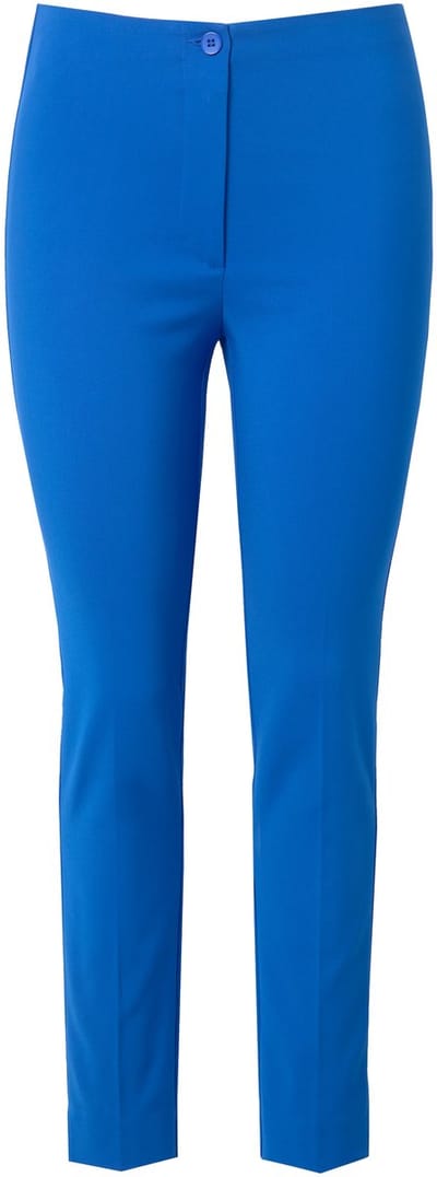 Ulla Popken - Dames - Bengaline broek Sienna smalle pijpen stretch - Kobaltblauw - Maat 42