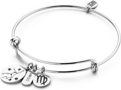 CO88 Collection Zodiac 8CB-90275 Stalen Armband met Hangers - Sterrenbeeld Maagd - One-size - Zilverkleurig