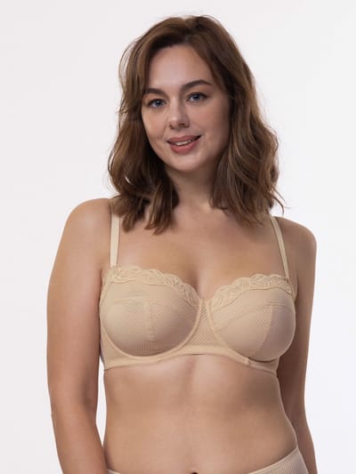 Dorina Niet voorgevormde BH - Met beugel - Addi - Balconette bhson - Zonder vulling - 95D - Zwart