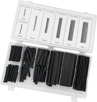 Krimpsok 127 Delige - Krimpsok - Assortimentsbox - Kabelschoen - Zwart - LOUZIR