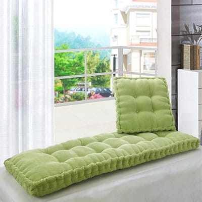 Binnenbankkussen dik - Zitkussen tuinkussen - Comfortabel zitten - Zacht maïsfluweel - 50 x 50 cm - Groen