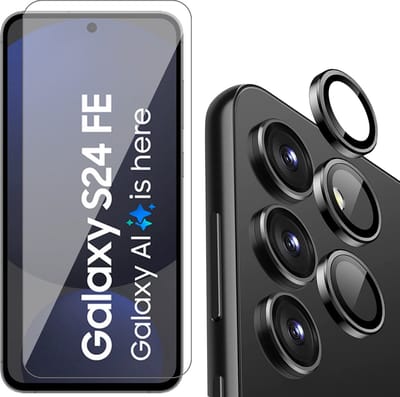 Screenprotector & Camera Protector geschikt voor Samsung Galaxy S24 FE - Glas