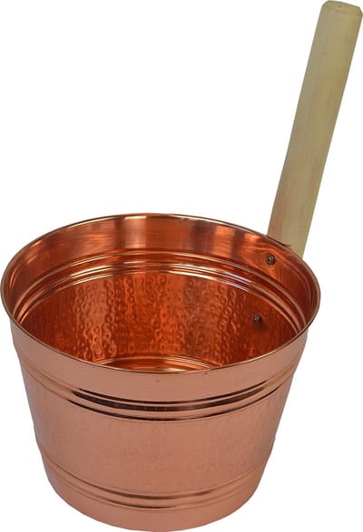 Saunia- Sauna Emmer - Koper met houten handvat - 4L