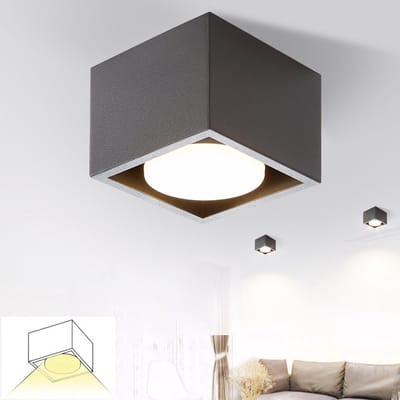 NETTLIFE Opbouwspot GX53 - vierkant - Zwart - 1-Lichts - 5W - Moderne Plafondlamp - Plafondspot - voor Hal | Slaafkamer | Kantoor | Woonkamer - Zonder Lichtborn