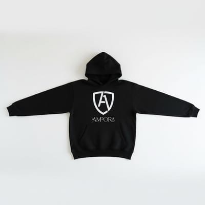 AMPORA - Hoodie Dames & Heren - Zwart - 100% Katoen & Soft Fleece - Sporttrui