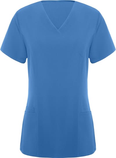 Lab Blauw dameshes Ferox korte mouw voor hygiene beroepen (schoonheid, laboratorium, schoonmaak en voedsel) maat XL
