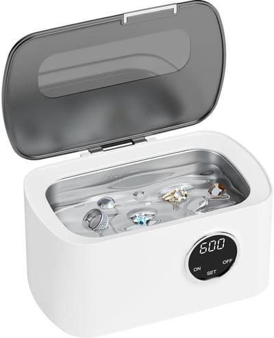 Ultrasone Reiniger - Reinigingsapparaat Bad - Sieraden Schoonmaken - 5 Tijdsinstellingen - 600 ml Capaciteit - Wit