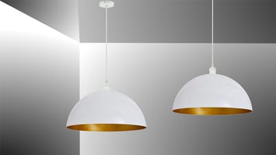 Trango Set van 2 - 9001WL*2 LED Retro Hanglamp Industriële Vintage in Wit-Goud *VINTOS* Ø 360mm Hanglamp incl. 1x E27 LED Lamp - Retro Hanglamp - Plafondlamp Lampenkap