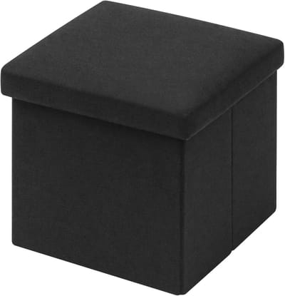 Opvouwbare Opbergkist – Grijze Opbergdoos met Deksel, Multifunctionele Poef voor Bank of Kruk, 30 x 30 x 30 cm