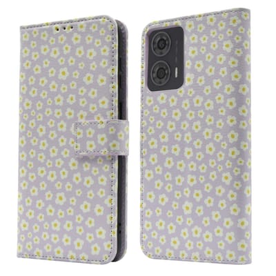 imoshion Hoesje - Geschikt voor Motorola Moto G24 Power - Design Bookcase smartphone - White Daisy