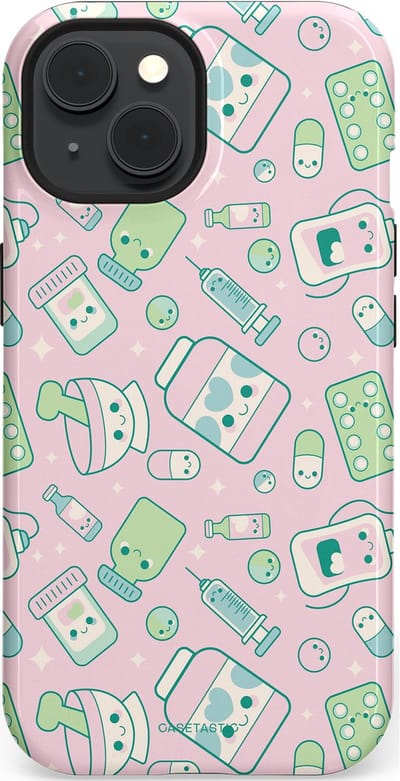 Casetastic Hoesje Geschikt voor Apple iPhone 15 Magsafe - Stijlvolle Beschermende Duo-layer Case - Geneeskrachtig Roze