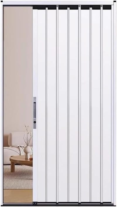 Vouwdeur Metaal - Kamerverdeler Deur - Ruimte Scheiden - Brandwerend Aluminium - Aanpasbaar - Wit
