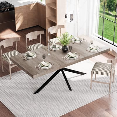STILVORA Eettafel - Uitschuifbaar Met Opberglade - Voor Eetkamer Keuken En Woonkamer - MDF En Metaal - 140-180x80x76 Cm - Grijs