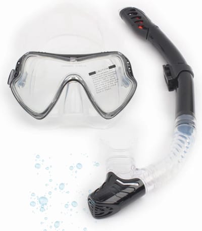 Actania Snorkelmasker - Volwassenen - Snorkel - Snorkelset - Duikbril - Full Face - Grijs