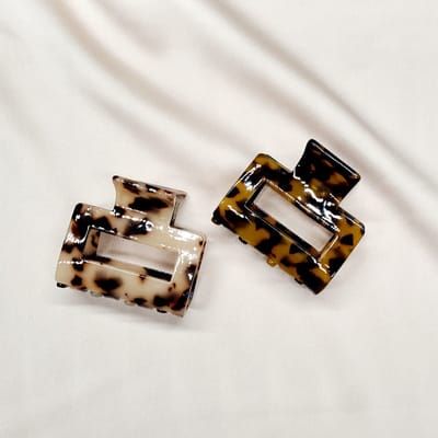 Haarklem Leopard, Beige 2 stuks- Youhomy ACCESSOIRES Haarklemmen- Hairclip Craw two pieces- Mode HAIR fashion haaraccessoire- Haarklauw voor vrouwen, Dames| Moederdag cadeau| Valentijnsdag cadeau