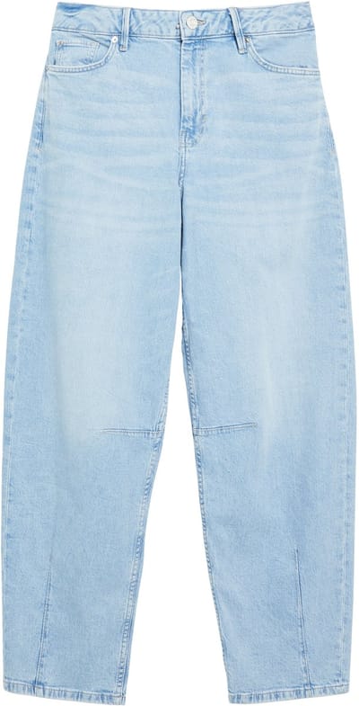 Regular fit barrel jeans van katoenmix