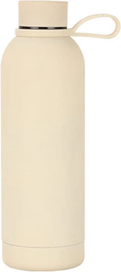 Without Lemon - Thermosfles - RVS Vacuüm - Waterfles - Warm - Koud - Water - Siliconen - Travel - 500 ML - Wit Creme