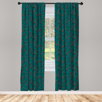 ABAKUHAUS Teal Gordijnen – 2x75x225 cm – Microvezel, halfverduisterend