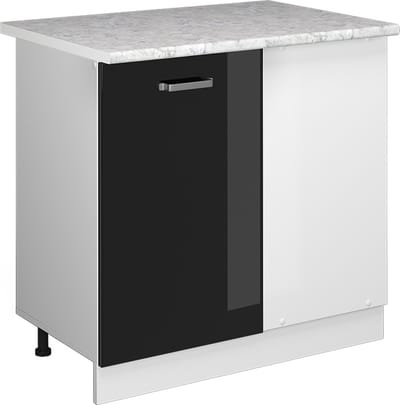 Vicco R-Line Hoekkast – 86 cm, WB Marmer Zwart hoogglans