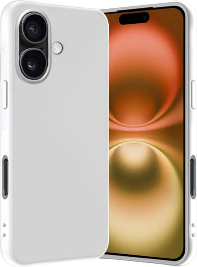 Hoes - Geschikt voor Apple iPhone 16 - Sterk & Shockproof - Hoesje Cover - Siliconen Case - Wit
