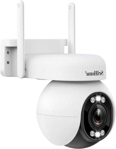 SRIHOME PTZ 4 MP bewakingscamera, 5 x optische zoom, wifi 2,4 G/5G, menselijke detectie, bewegingstracking, bidirectionele audio, gebruik binnen en buiten