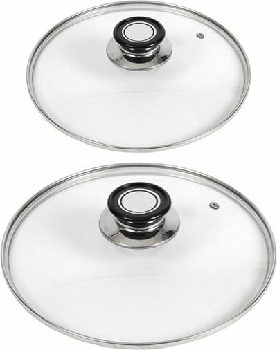 Gerimport universele glazen pannendeksels - 2x stuks - voor pannen met Dia 20 en 24 cm