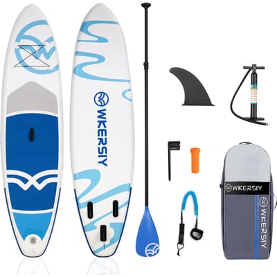 Planche de Stand Up Paddle gonflable, SUP antidérapante pour tous les niveaux de compétence, planche de Surf avec transport de pompe à Air bleu