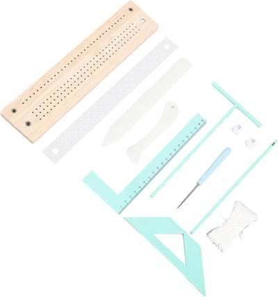 Boekbindgereedschap Set voor DIY Album en Notitieboek Maken met Beukenhouten Liniaal en Scrapbooking Accessoires