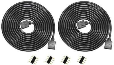 4-Polige RGB Ledstrip Verlengkabel - 5 meter Zwart (2 Stuks)