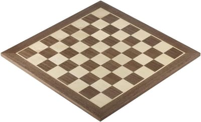 Schaakbord nr. 4 - Tafelspel - Strategisch Spel - Walnoot esdoorn intarsie - 39.4 x 39.4 cm - Houtkleur