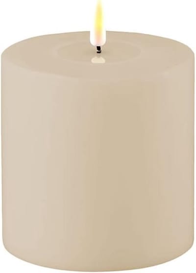 LED kaars - Decoratieve lamp - Buiten sfeer creëren - Realistische vlam - 10x10 cm - Zandkleur